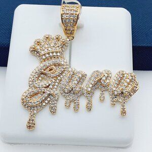 "14K Gold Plated Cubic Zircon Pendant, EVBRS391